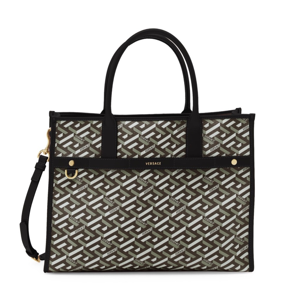 Versace Greca Print large tote bag NWT